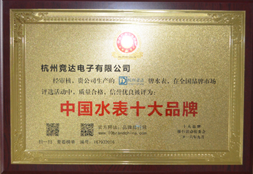 “2016年度中國水表十大品牌總評榜”榮耀揭曉！